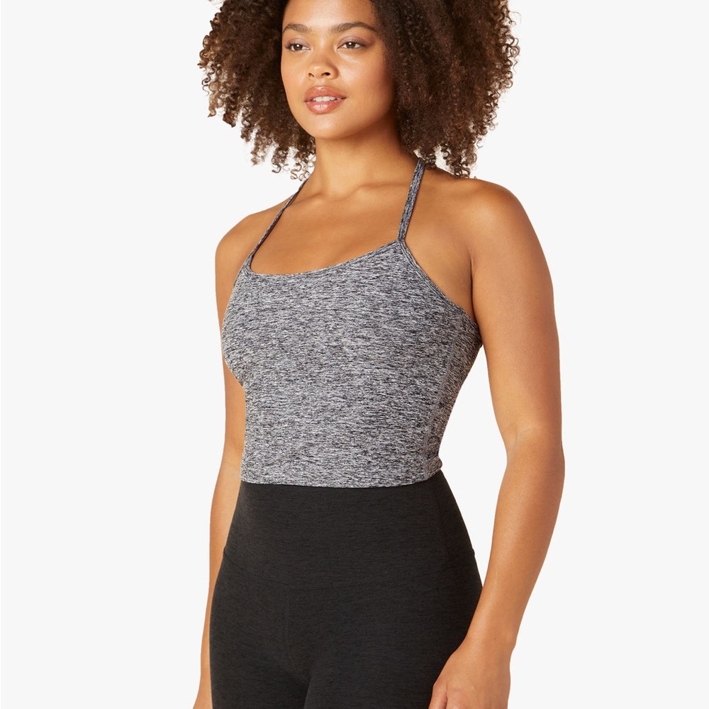 Gray Crop Sports Cami Top